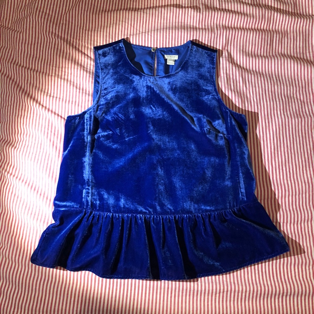 J.Crew velvet peplum tank